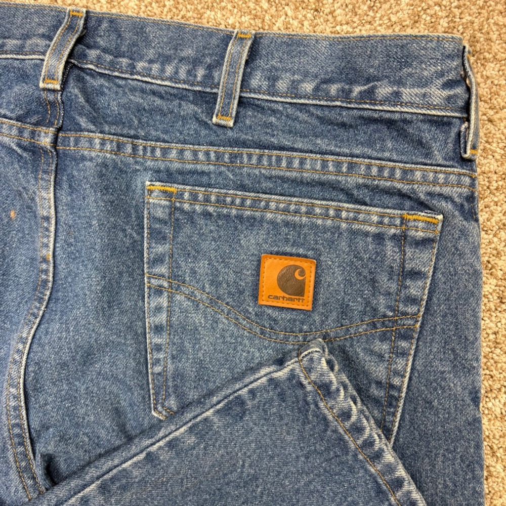 Carhartt B18 DST Jeans Mens 36x34 Blue Traditional Fit Tapered Leg Denim